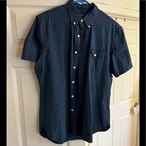 Ralph Lauren button up casual shirt. Blue with gold stars